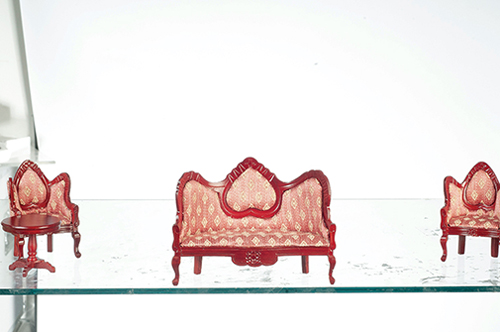 Victorian Heart Sofa, Rose, Mahogany Victorian Heart Sofa, Rose, Mahogany